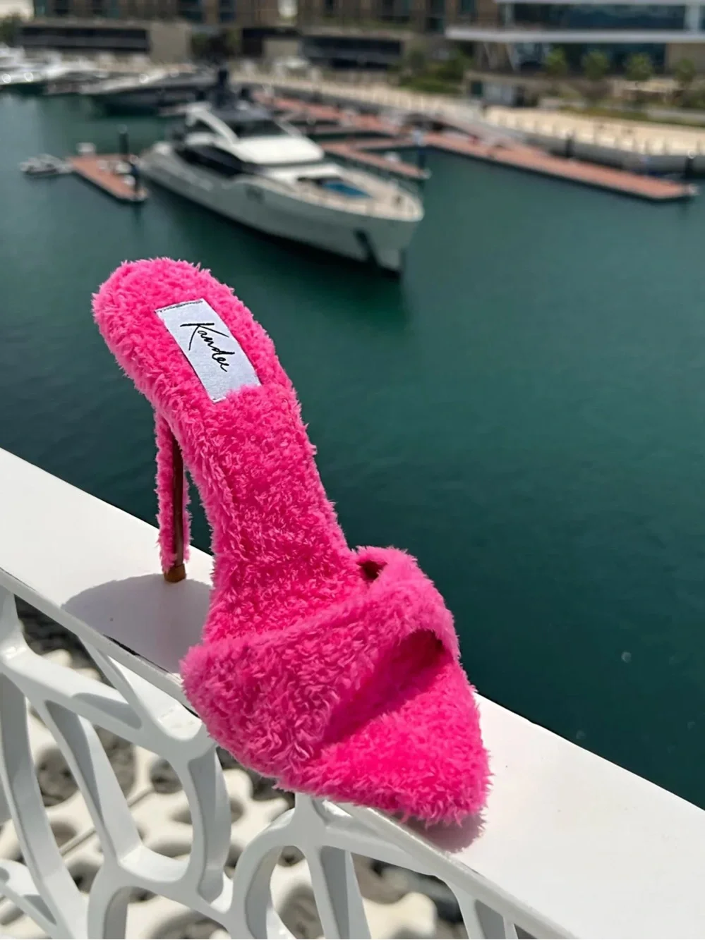 Kandee Legally Pink Towelling Mules Size 40